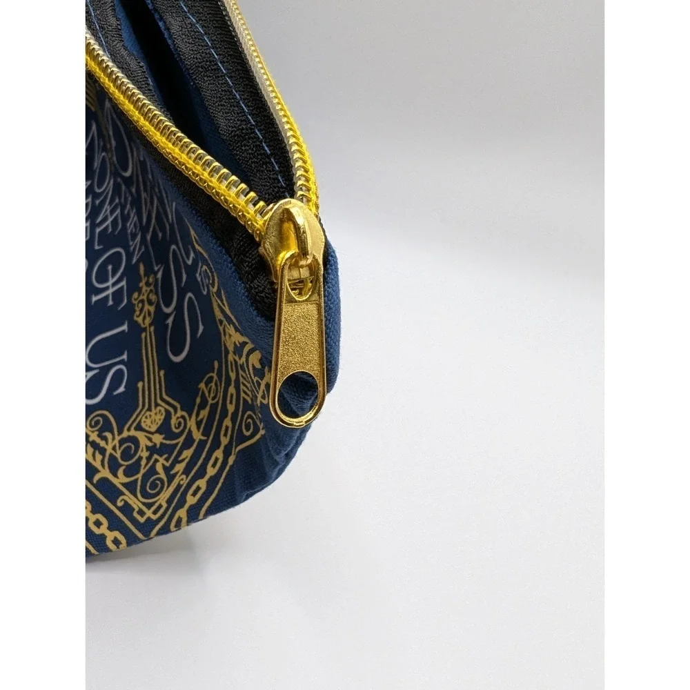 Illumicrate Zip Fabric Pouch Crier's War Nina Varela Quote Blue Gold NWOT